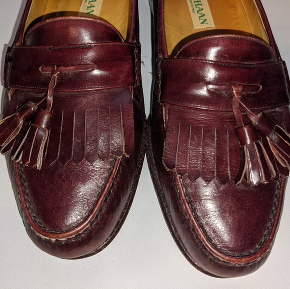 Cole Haan Penny Loafers Kilted Fringe w/tassels 8 - Picture 7 of 8